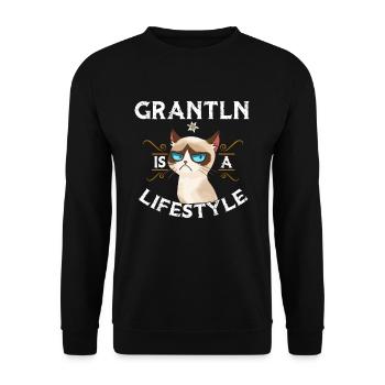 Grantln Is A Lifestyle - Unisex Sweatshirt - black - Front - Alina (178cm) & Michal (187cm)