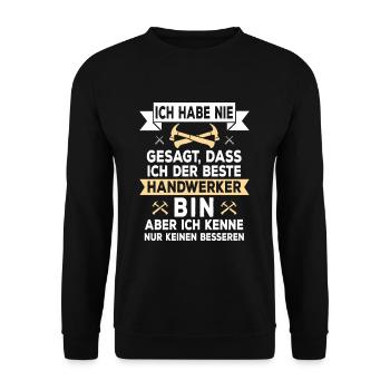 Bester Handwerker - Handwerk Geschenk - Unisex Pullover - Schwarz - Vorne - Alina (178cm) & Michal (187cm)