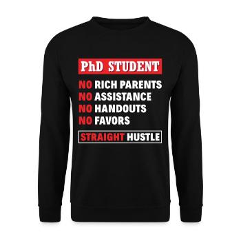 PhD student - Unisex Sweatshirt - black - Front - Alina (178cm) & Michal (187cm)
