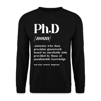 Definiton Doktorand Doktortitel - Unisex Pullover - Schwarz - Vorne - Alina (178cm) & Michal (187cm)