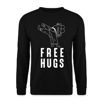 Free Hugs Brazilian Jiu-Jitsu MMA BJJ Sports de combat - Sweat-shirt Unisexe - noir - Devant - Alina (178cm) & Michal (187cm)