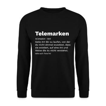 Telemark Ski Telemarken Definition Heel Free - Unisex Sweatshirt - black - Front - Alina (178cm) & Michal (187cm)