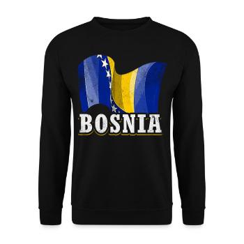 Bosnia Flag - Unisex Sweatshirt - black - Front - Alina (178cm) & Michal (187cm)
