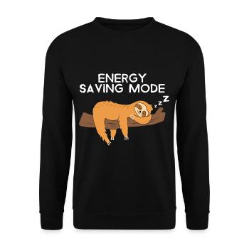Energy Saving Mode Funny Sloth Sleep Shirt Chiller - Sweat-shirt Unisexe - noir - Devant - Alina (178cm) & Michal (187cm)