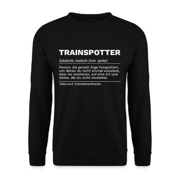 Train Spotter Railway Photography Definition - Unisex Sweatshirt - black - Front - Alina (178cm) & Michal (187cm)