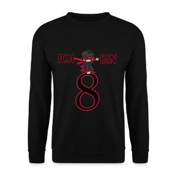 I'm 8 Ninja Birthday 8 Years 2013 - Unisex Sweatshirt - black - Front - Alina (178cm) & Michal (187cm)