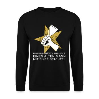 Plasterboard Drywall Spatula Drywall Vintage - Unisex Sweatshirt - black - Front - Alina (178cm) & Michal (187cm)