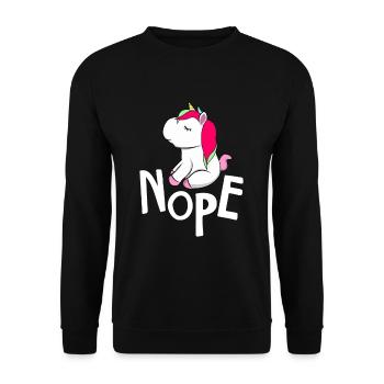 Unicorn Nope No Chiller Unicorns Lazy Unicorn - Unisex Sweatshirt - black - Front - Alina (178cm) & Michal (187cm)