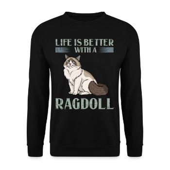 Ragdoll chat cadeau chat propriétaire amoureux - Sweat-shirt Unisexe - noir - Devant - Alina (178cm) & Michal (187cm)