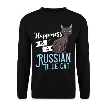 Russe chat chat de chat domestique chat chat propriétaire - Sweat-shirt Unisexe - noir - Devant - Alina (178cm) & Michal (187cm)