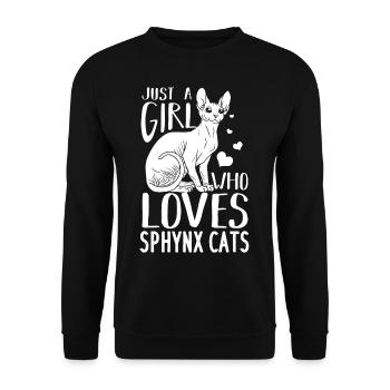 Sphynx Katze Ägyptische Kätzchen Besitzer - Unisex Pullover - Schwarz - Vorne - Alina (178cm) & Michal (187cm)
