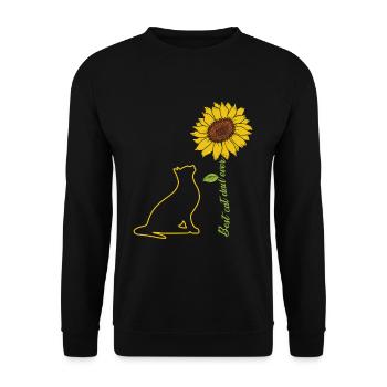 Meilleur Cat Dad Ever Sunflower Cat Sunflower - Sweat-shirt Unisexe - noir - Devant - Alina (178cm) & Michal (187cm)