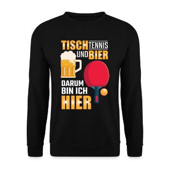 Lustiges Tischtennis Geschenk - Unisex Pullover - Schwarz - Vorne - Alina (178cm) & Michal (187cm)