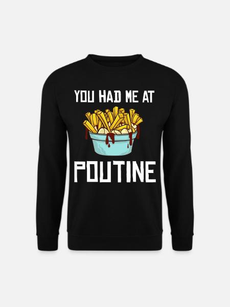 Poutine Pommes Frites Kanada Essen Rezept - Unisex Pullover - Schwarz