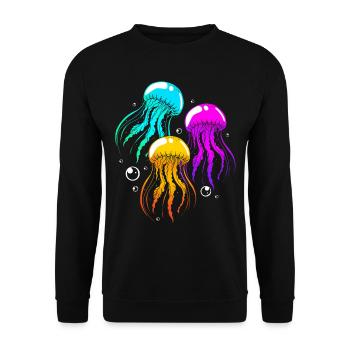 jellyfish - Unisex Sweatshirt - black - Front - Alina (178cm) & Michal (187cm)