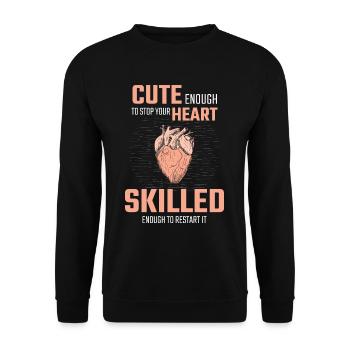 Gift for the paramedic, paramedic - Unisex Sweatshirt - black - Front - Alina (178cm) & Michal (187cm)