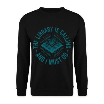 Bibliothek Angestellte Bücherwurm Buchliebhaber - Unisex Pullover - Schwarz - Vorne - Alina (178cm) & Michal (187cm)