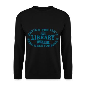 Bibliothek Angestellte Bücherwurm Buchliebhaber - Unisex Pullover - Schwarz - Vorne - Alina (178cm) & Michal (187cm)