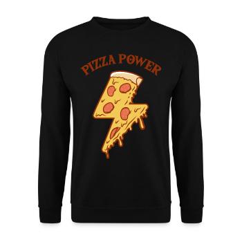 Pizza POWER Pizza Drôle amateur de pizza - Sweat-shirt Unisexe - noir - Devant - Alina (178cm) & Michal (187cm)
