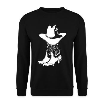 Country Music, Line-Dance, Western Geschenk - Unisex Pullover - Schwarz - Vorne - Alina (178cm) & Michal (187cm)