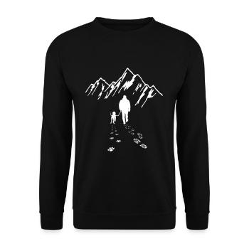 Dog Hiking Gassi Mountains for Dog Owners - Unisex Sweatshirt - black - Front - Alina (178cm) & Michal (187cm)