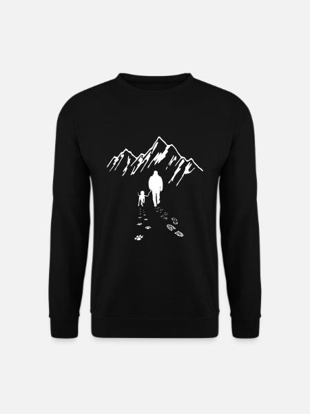 Hund Wandern Gassi Berge für Hundebesitzer - Unisex Pullover - Schwarz
