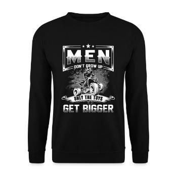 Men don't grow up only the Toys get Bigger Quad - Unisex Pullover - Schwarz - Vorne - Alina (178cm) & Michal (187cm)