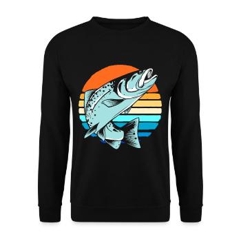 Pêche pêche - Sweat-shirt Unisexe - noir - Devant - Alina (178cm) & Michal (187cm)
