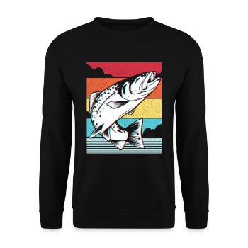 Fish pike carp - Unisex Sweatshirt - black - Front - Alina (178cm) & Michal (187cm)