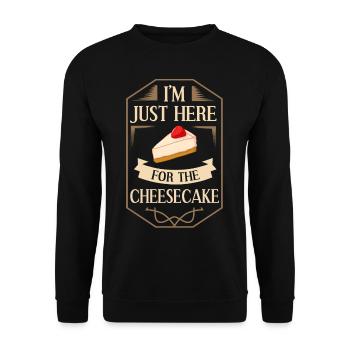 Käsekuchen Keto Quarkkuchen Japanisch Topfentorte - Unisex Pullover - Schwarz - Vorne - Alina (178cm) & Michal (187cm)