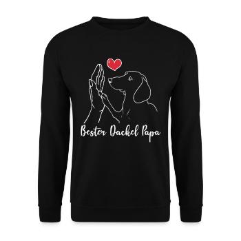 Best Dachshund Dad Dachshund Dad Teckel Dad - Unisex Sweatshirt - black - Front - Alina (178cm) & Michal (187cm)
