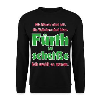 Antifü anti Fürth gegen Fürth Fussball Fan Spass - Unisex Pullover - Schwarz - Vorne - Alina (178cm) & Michal (187cm)