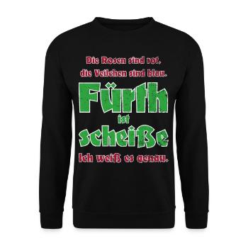 Antifü anti Fürth gegen Fürth Fussball Fan Spass - Unisex Pullover - Schwarz - Vorne - Alina (178cm) & Michal (187cm)