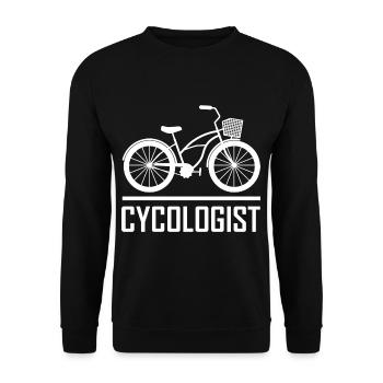 CYCOLOGIST Fahrrad Lustig Radfahren Fahrradfahrer - Unisex Pullover - Schwarz - Vorne - Alina (178cm) & Michal (187cm)