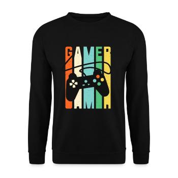 Gamer Console Controller Retro Gaming - Unisex Pullover - Schwarz - Vorne - Alina (178cm) & Michal (187cm)