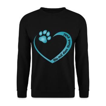 Die mit dem Hund geht - Unisex Pullover - Schwarz - Vorne - Alina (178cm) & Michal (187cm)