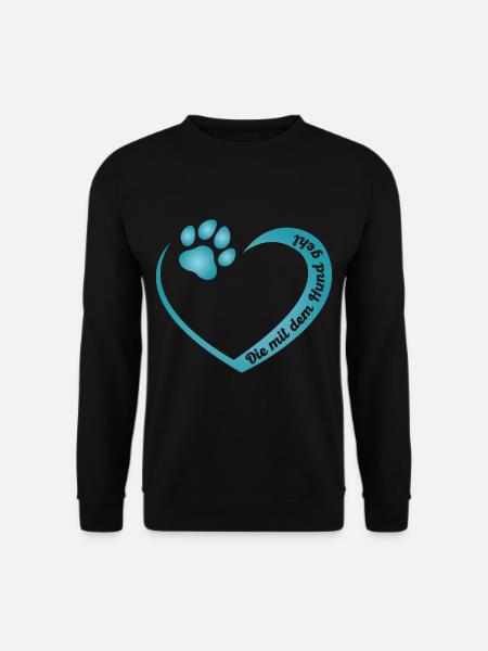 Die mit dem Hund geht - Unisex Pullover - Schwarz