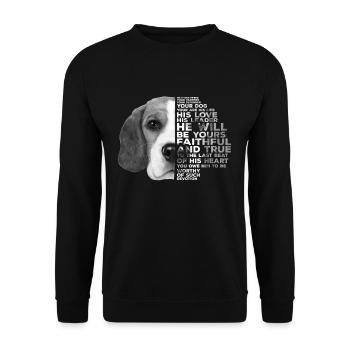 Beagle Hunde Gesicht Friend Partner Defender - Unisex Pullover - Schwarz - Vorne - Alina (178cm) & Michal (187cm)