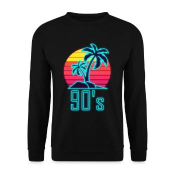 90s theme party 90s outfit 90s retro 90s - Unisex Sweatshirt - black - Front - Alina (178cm) & Michal (187cm)