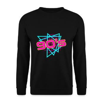 90s theme party 90s outfit 90s retro 90s - Unisex Sweatshirt - black - Front - Alina (178cm) & Michal (187cm)