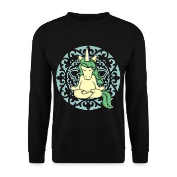 Unicorn Mandala Yoga Unicorn Yoga Fan Yoga Teacher - Unisex Sweatshirt - black - Front - Alina (178cm) & Michal (187cm)