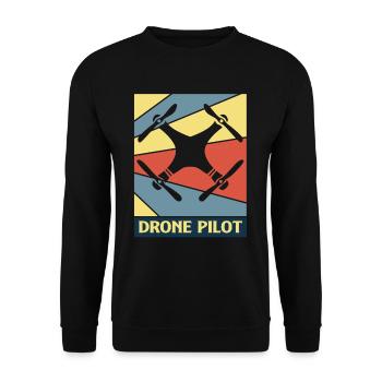 Drohne - Unisex Pullover - Schwarz - Vorne - Alina (178cm) & Michal (187cm)