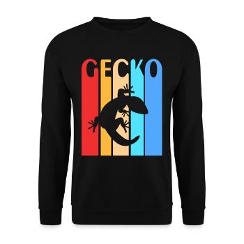 gecko - Unisex Sweatshirt - black - Front - Alina (178cm) & Michal (187cm)