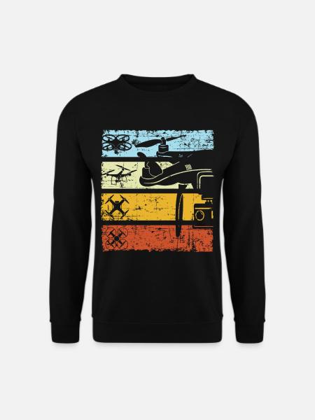 Retro Drone Pilot Drone Flight RC Quadrocopter - Unisex Pullover - Schwarz