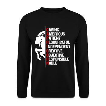 Signe stellaire Capricorne Symbole - Sweat-shirt Unisexe - noir - Devant - Alina (178cm) & Michal (187cm)