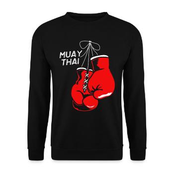 Muay Thai - Unisex Sweatshirt - black - Front - Alina (178cm) & Michal (187cm)