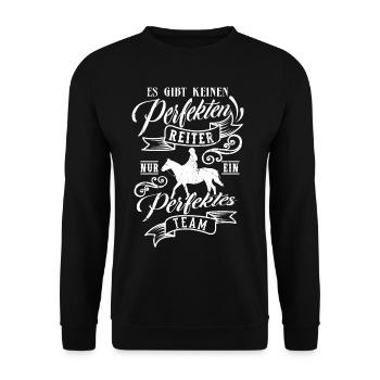 Pferde Spruch Pferdeliebhaber Pferdesprüche - Unisex Pullover - Schwarz - Vorne - Alina (178cm) & Michal (187cm)