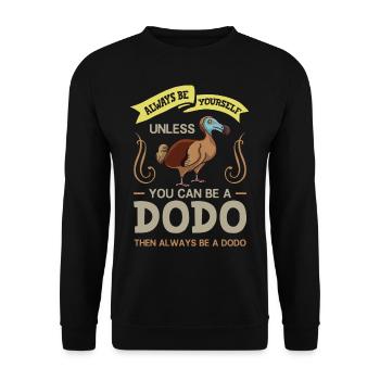 Dodo Vogel Dronte Dudu Skelett Madagaskar - Unisex Pullover - Schwarz - Vorne - Alina (178cm) & Michal (187cm)