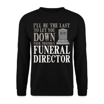 Bestatter Bestattung Beerdigung Begräbnis Friedhof - Unisex Pullover - Schwarz - Vorne - Alina (178cm) & Michal (187cm)