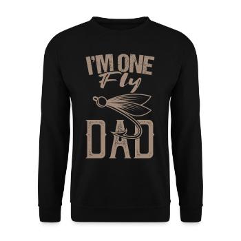 Pêche à la mouche Papa Angel Sort pêcheur papa - Sweat-shirt Unisexe - noir - Devant - Alina (178cm) & Michal (187cm)